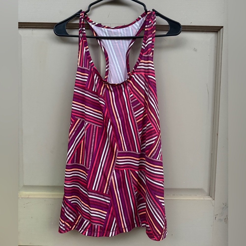 ⭐️old navy pink striped athletic tank top XL